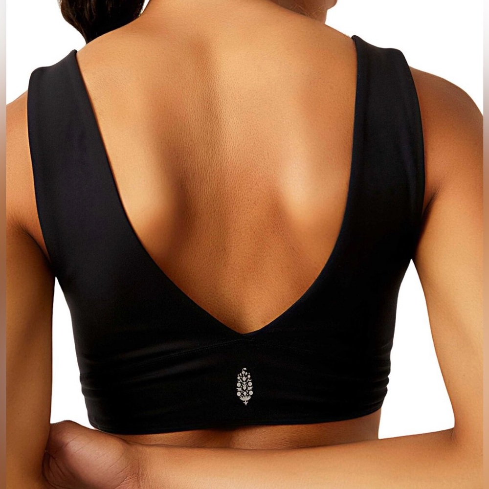 Free People Movement Never Better Crop Top V Neck Tank Black Size M